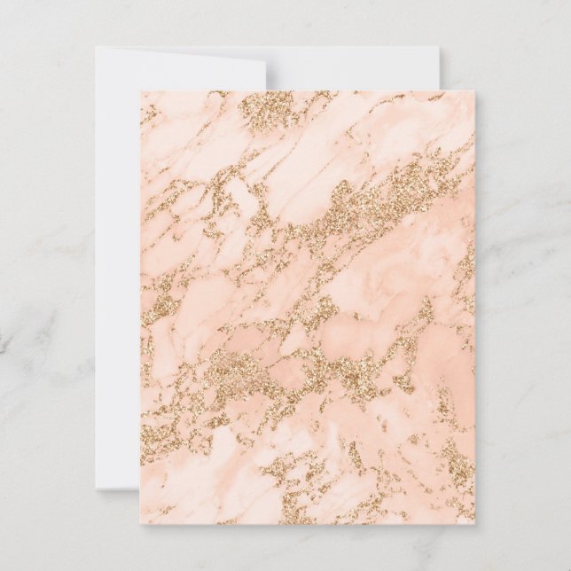 Rose gold glitter marble abstract invitation (Front)
