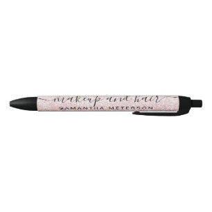 rose gold glitter marble sparkle confetti name black ink pen