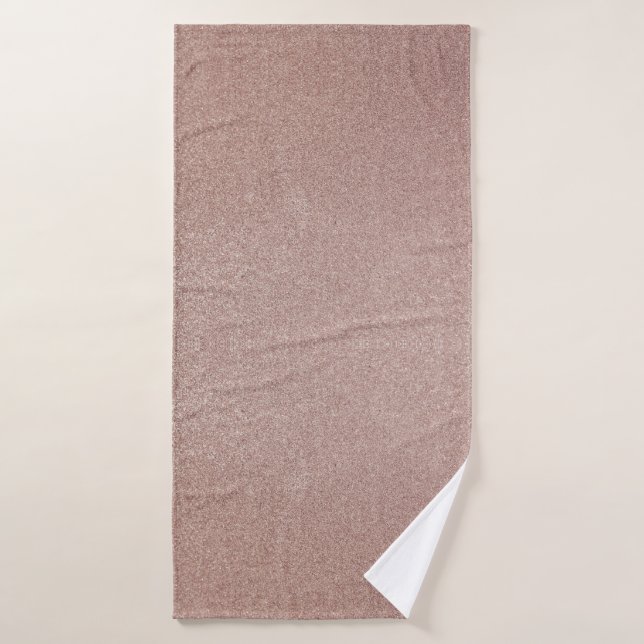Rose Gold Glitter Metallic Pretty Girly Sparkly Bath Towel (Bath Towel)