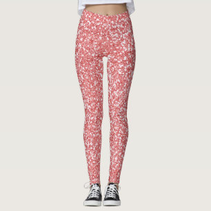 Rose Gold Glitter Modern Leggings