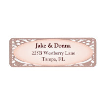 Rose Gold Glitter Modern Wedding Label