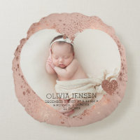 Rose Gold Glitter Newborn Photo Birth Stats