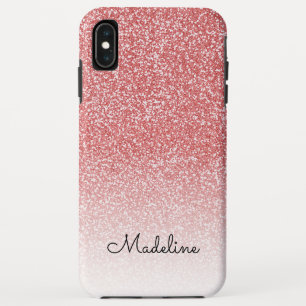 Rose Gold Glitter Ombre Black Script Name Case-Mate iPhone Case