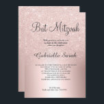 Rose gold glitter ombre metallic foil Bat Mitzvah Invitation<br><div class="desc">A chic and luxurious rose gold glitter ombre metallic foil design with elegant calligraphy typography for a Bat Mitzvah invitation .</div>