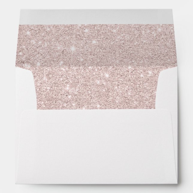 Rose gold glitter ombre metallic foil luxury envelope (Back (Bottom))
