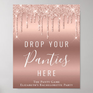 Rose Gold Glitter Panty Game Sign