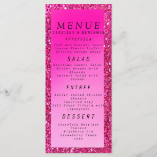 Rose gold glitter Pearls chic blush pink Menu
