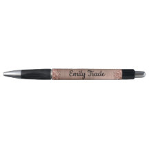 Rose Gold Glitter Pen with Personalised name 
