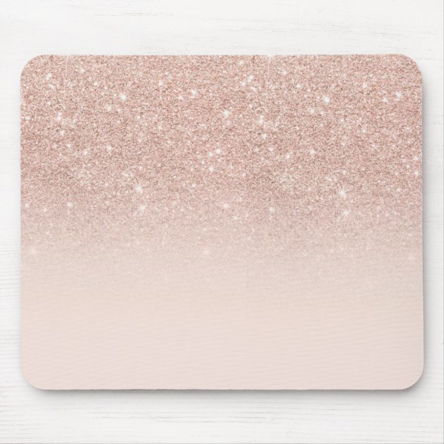 Rose Gold glitter Personalise With your name Roses Mouse Pad (Front)
