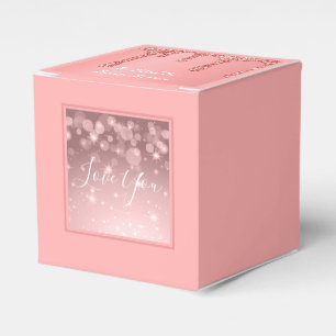 Rose Gold Glitter Personalised I Love You Gift Favour Box