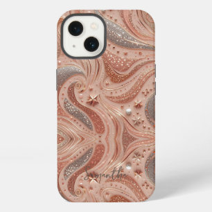 Rose Gold Glitter Personalised Name iPhone 13 Case