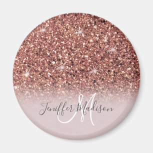Rose gold glitter Personalised Name Magnet
