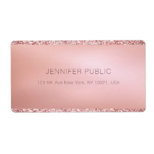 Rose Gold Glitter Personalised Template Shipping