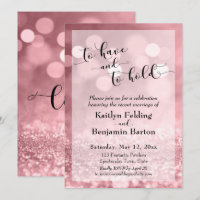Rose Gold Glitter Pink Bokeh To Have and To Hold