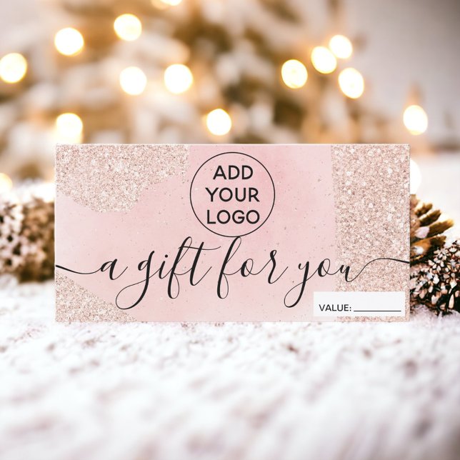Rose gold glitter pink logo gift certificate (Rose gold glitter pink logo gift certificate)