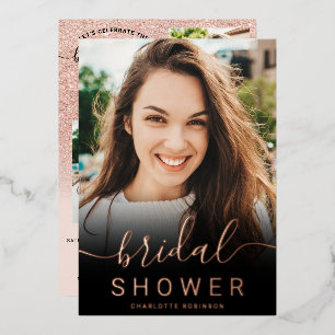 Rose gold glitter pink ombre 5 photo bridal shower