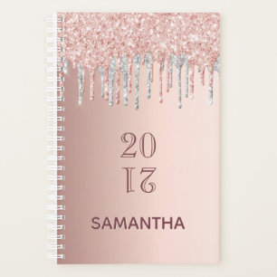 Rose gold glitter pink silver 2026 planner