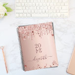 Rose gold glitter pink stars elegant 2024 planner<br><div class="desc">A faux rose gold metallic looking background with elegant faux rose gold and pink glitter drips, paint drip look and stars. Template for a year (upside down) Personalise and add a name. The name is written in dark rose gold with a large modern hand lettered style script. Perfect for school,...</div>