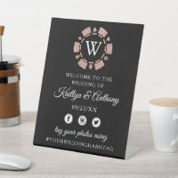 Rose Gold Glitter Poker Chip Casino Wedding