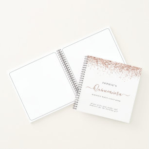 Rose Gold Glitter Quinceañera Alternate Guest Book