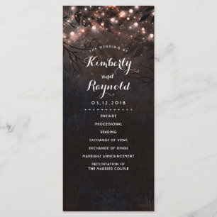 Rose Gold Glitter Rustic Nature Wedding Programs Programme