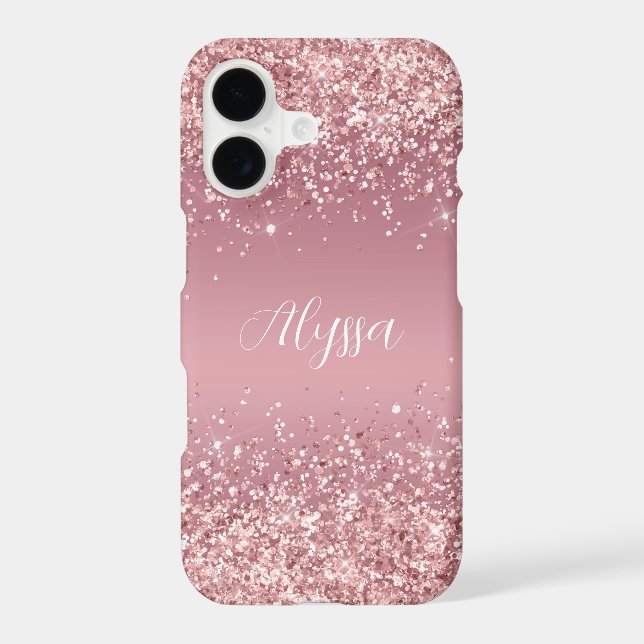 Rose Gold Glitter Script Monogram (Back)