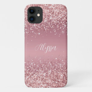 Rose Gold Glitter Script Monogram Case-Mate iPhone Case