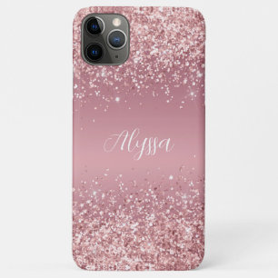 Rose Gold Glitter Script Monogram Case-Mate iPhone Case