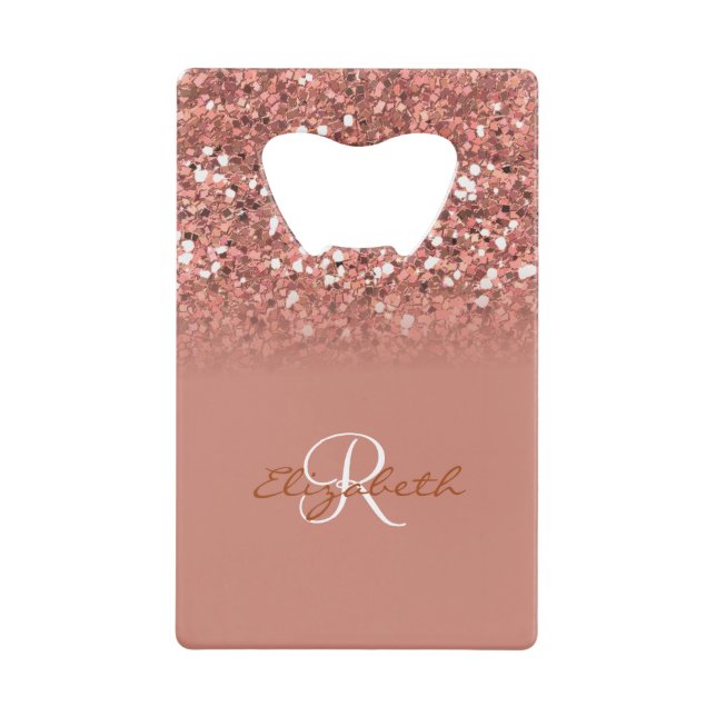 Rose Gold Glitter Sequin Monogram Stylish (Front)