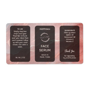 Rose Gold Glitter Serum Label