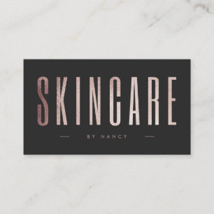 Rose Gold Glitter Skincare Business Card