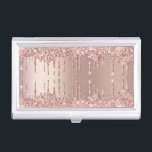 Rose Gold Glitter Sparkle Business Card Case<br><div class="desc">Business Card Cases with Rose Gold Blush Glitter Sparkle Drips Pink Modern - or Add Your Unique Text - Make Your Special Business Card Case Gift - Resize and move or remove and add text / elements with customisation tool. Design by MIGNED. Please see my other projects. You can also...</div>
