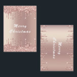 Rose Gold Glitter Sparkle Christmas Card<br><div class="desc">Merry Christmas Cards with Rose Gold Blush Glitter Sparkle Drips Custom Text Pink Modern Christmas Card - Customisable - or Add Your Unique Text / Name - Make Your Special Gift - Resize and move or remove and add text / elements with Customisation tool. Choose fonts / size / colour...</div>