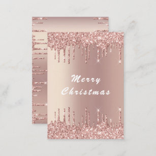 Rose Gold Glitter Sparkle Christmas Card