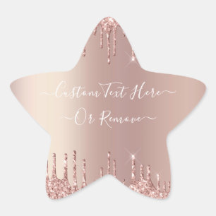 Rose Gold Glitter Sparkle Custom Text Sticker