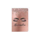 Rose Gold Glitter Sparkle Eyelashes Monogram Name