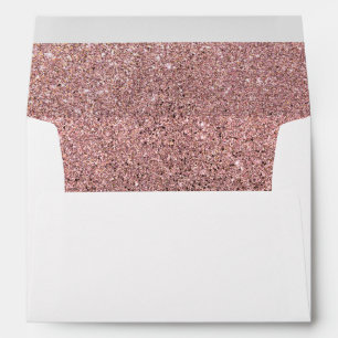 Rose Gold Glitter Sparkle Fancy Glamour - Lined Envelope