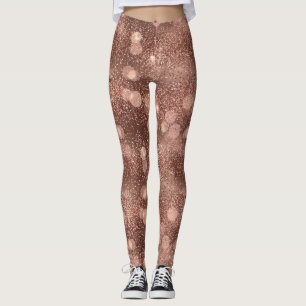 Rose Gold Glitter Sparkle Luxury Pattern Leggings