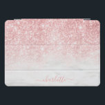 Rose Gold Glitter Sparkle Marble Personalised Name iPad Pro Cover<br><div class="desc">Rose Gold Glitter Sparkle Marble Personalised Name iPad Cases and Covers features a pretty rose gold glitter and marble pattern with your personalised name. Personalised by editing the text in the text box provided. Designed by ©Evco Studio www.zazzle.com/store/evcostudio</div>