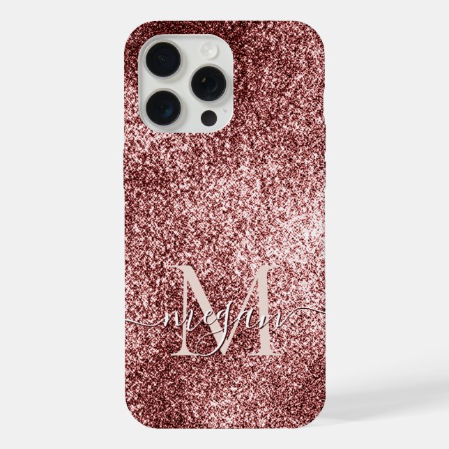 Rose Gold Glitter Sparkle Shimmering Metallic  iPhone Case (Back)