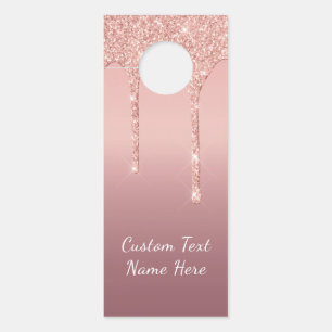 Rose Gold Glitter Sparkly Custom Text Door Hanger