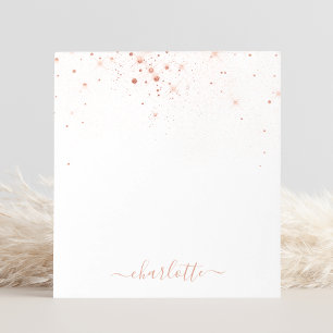 Rose Gold Glitter Sparkly Elegant Glamorous Script Notepad