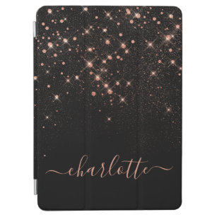 Rose Gold Glitter Sparkly Elegant Glamourous Scrip iPad Air Cover