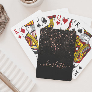 Rose Gold Glitter Sparkly Elegant Glamourous Scrip Playing Cards