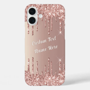 Rose Gold Glitter Sparkly iPhone Case Custom Text
