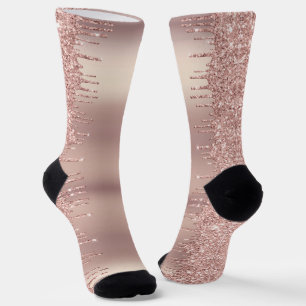 Rose Gold Glitter Sparkly Socks