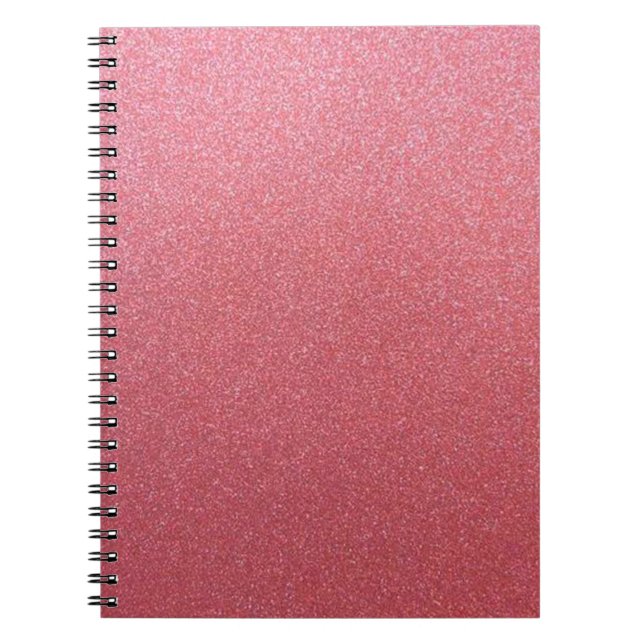 Rose Gold Glitter Spiral Notebook (Front)