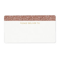 Rose Gold Glitter Stripe Address Labels
