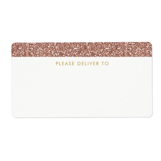 Rose Gold Glitter Stripe Address Labels (Front)