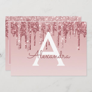 Rose Gold Glitter Sweet 16 Save the Date Invitation